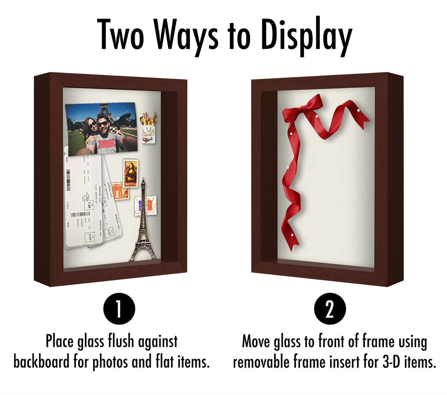Americanflat 8.5x11 Shadow Box Frame, Mahogany