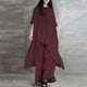 thumbnail image 1 of Conjunto de pantalones sueltos para mujer 2 piezas blusa de algodón pantalones trajes chándales informales sólidos FLhrweasw Nuevo, 1 of 7