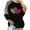 Black 01, variant on Women's Valentine's Day Sweatshirts Fashion Heart Print Shirt Round Neck Raglan Sleeves Long Sleeve Blouses Pullover Casual Sweatshirt Top