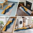 thumbnail image 5 of 2'x6' Rug Runners for Hallways Kitchen, Navy Blue Yellow Non Slip Entryway Beside Floor Carpet Runner, Vintage Modern Art Abstract Washable Laundry Room Bedroom Throw Rugs Mat for Family Pet, 5 of 8