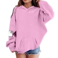 thumbnail image 2 of Gunia Toddler Boys Girls Halloween Ghost Sweatshirts Hoodie Long Sleeve Loose Fit Pullover Sweatshirt Graphic Cute Casual Outerwear For Fall Winter Tops Clothes Pink 1-2 Years, 2 of 4