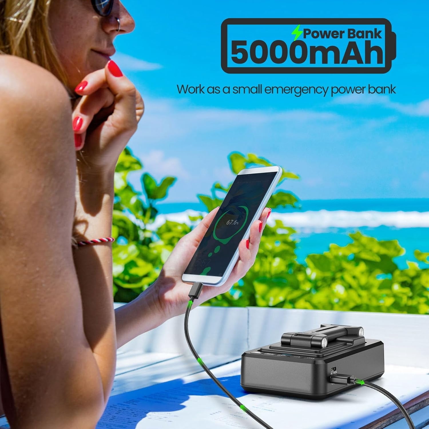 Cell Phone Stand with Bluetooth Speaker,3-in-1 Power Bank Bracket,360° Rotable Foldable Adjustable Phone Holder for Most Phones and Tablets,Cool Tech Gadgets Birthday Gifts for Men Women,Ideal Gifts