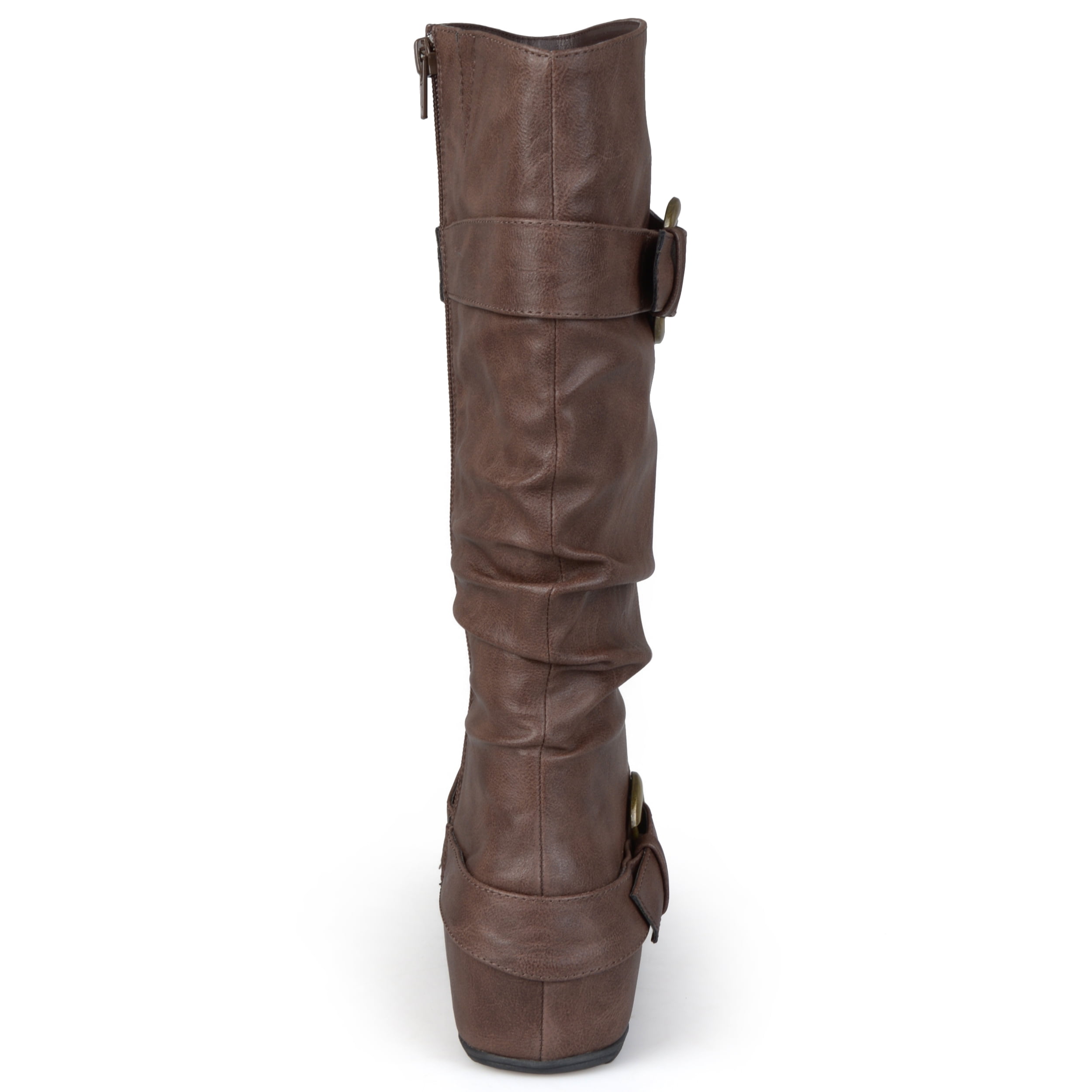 Journee Womens Paris Wide Calf Hidden Wedge Riding Boots