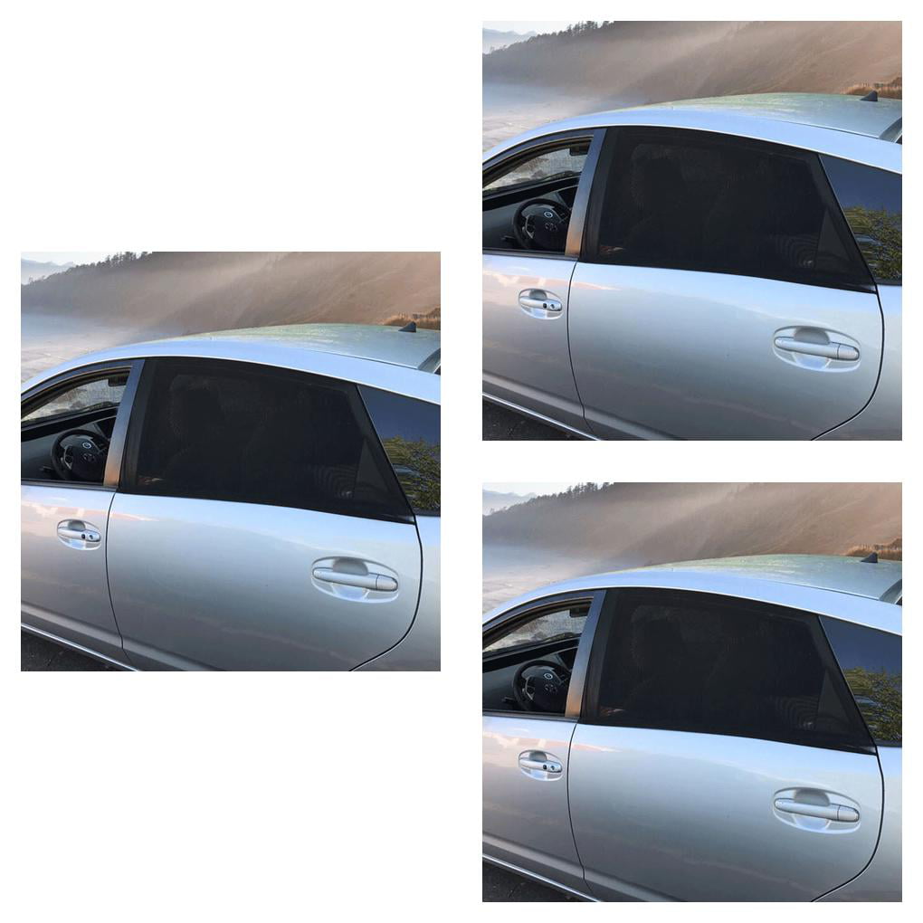 3Pcs Car Front Rear Sun Shade Shield Mesh Cover Window Shade Visor UV Protection 
