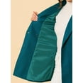 thumbnail image 6 of INSPIRE CHIC Women's Notch Lapel Double Breasted Belted Mid Length Trenchcoat M Lake Blue, 6 of 8
