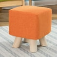thumbnail image 6 of Cotton Stool Cover, Footstool Ottoman Rest Padded Seat Replacement Covers Orange-28x28x18cm, 6 of 7