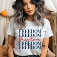 thumbnail image 2 of Freedom Typography Shirt – Patriotic Red and Blue Graphic Tee, Royal, Size 3XL, 2 of 6