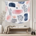 thumbnail image 5 of Pink Navy Blue Abstract Art Tapestry for Bedroom Wall Hanging Tapestry, Modern Geometric Art Ceiling Backdrop Tapestries Poster Blanket Wall Decor for Teens Room Living Room Dorm 59" x 79", 5 of 8