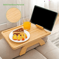 thumbnail image 4 of Sofa Clip on Side Table for Wide Couches Arm, Foldable Couch Tray with 360° Rotating Phone Holder for Eating/Drinks, 4 of 6
