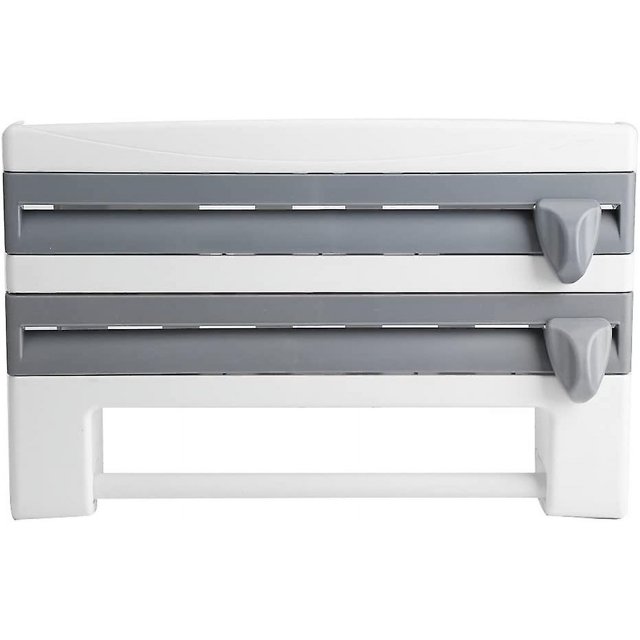 Portarrollos De Cocina Montado En La Pared 4 En 1, Portarrollos De Papel De Cocina Colgante, Película Transparente Y Dispensador De Papel Impermeable, Dispensador Montado En La Pared Parat P