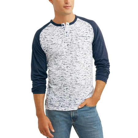 - Men's Long Sleeve Raglan Sleeve Two Color Jersey Henley