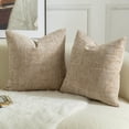 thumbnail image 2 of Juego de 2 Fundas para Cojines en Chenilla Textura de Nudo de Bambú Decoración Elegante para Sofá Cama o Sala Café Claro, 2 of 4