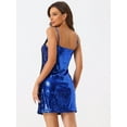 thumbnail image 4 of Disfraz de navidad Mini Vestidos De Lentejuelas de FiesEscote en V Sexy sin Mangas Disfraces De Halloween PaMujer Azul Real M, 4 of 5