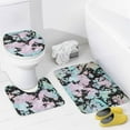thumbnail image 4 of 4Pcs Modern Black Glitter Marble Shower Curtain Sets, Bathroom Set Decor with Non-Slip Bath Mat, Toilet Lid Rug and Contour Mat, 72 x 72inch, 4 of 8