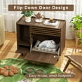 thumbnail image 6 of VEANERWOOD Cat Litter Box Enclosure Furniture,Multi-Functional Cat Washroom Bench With Cat Scratch Pad,Flip-Down Opening Litter Box Cabinet., 6 of 8