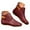 Red, variant on Leozcaa Women's Ankle Boots Flat Booties Ruched Casual Short Boots with Hook Loop Closure Walking Boots