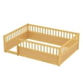 thumbnail image 5 of Generic Montessori Floor Bed Frame with Safety Fence - Low Profile Wooden Bed Bedroom & Playroom, Natural Wood Finish, Natural, 5 of 9