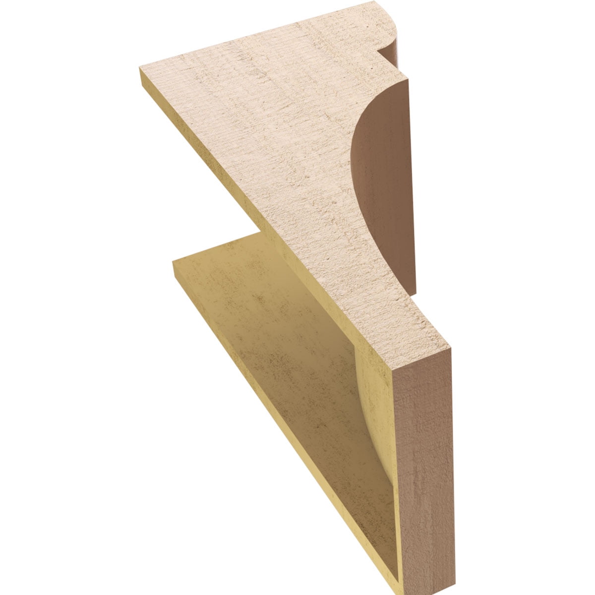 12"W x 12"D x 24"H Wide Yorktown Rough Cedar Woodgrain TimberThane Corbel, Primed Tan