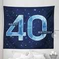 thumbnail image 1 of 40th Birthday Tapestry, Abstract Modern Design with Geometrical Number 40 Emblem, Fabric Wall Hanging Decor for Bedroom Living Room Dorm, 5 Sizes, Dark Blue and Pale Blue, by Ambesonne, 1 of 1