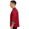 thumbnail image 4 of iEFiEL Mens Chef Coat Long Sleeve Kitchen Cooking Uniform Jacket with Chest Arm Pockets Red XXL, 4 of 7