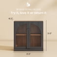 thumbnail image 2 of BELLEZE Set of 2 Modern Sideboard Buffet Cabinets (63" Wide) - Large Kitchen Credenza with 4 Arched Glass Doors - Seamless Storage Console Table for Dining Room, Living Room & TV Stand - Ebony, 2 of 7