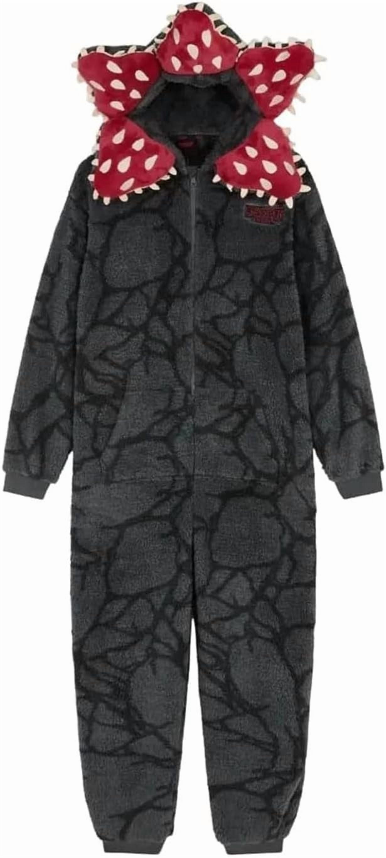 Demogorgon Hooded Jumpsuit Long Sleeve Pajama Hoody Onesie Loungewear Fuzzy Fall Winter Warm Thermal Fluffy