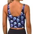 thumbnail image 3 of Lsque crystal Skull Printed Women'S Sports Bra, Compression, Moisture Wicking, High-Impact Sports Bra For Women,Supportive sports bra-Small, 3 of 9
