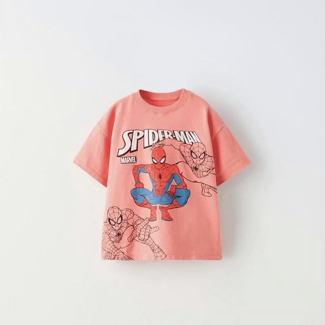 Camisetas de verano para niños y niñas, ropa deportiva informal, Camiseta con estampado de dibujos animados, Tops holgados de manga corta con cuello redondo a la moda