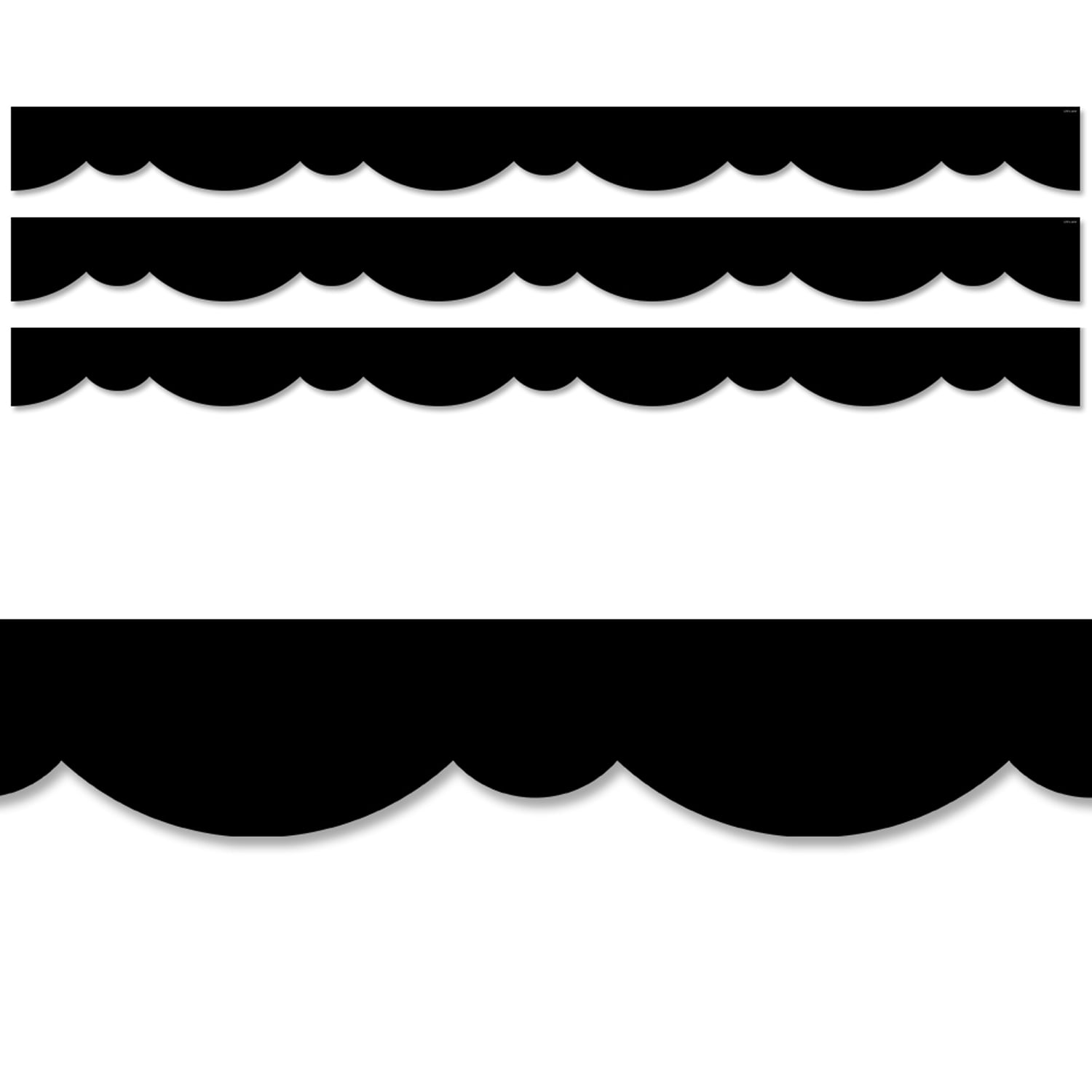 Creative Teaching Press Black Stylish Scallops Border, 72 Pieces