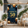 thumbnail image 7 of LUUFILx Golden Black 50th Anniversary Celebration Banner Backdrop Elegant Milestone Party Decoration Photography Props Decors Supplies Cheers Background, 7 of 7