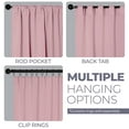 thumbnail image 3 of Superior Blackout Solid Light Filtering Back Tab Curtain Panel Set, 52" x 108", Mauve chalk, 3 of 11