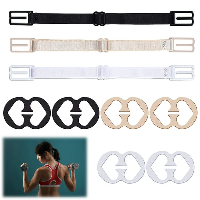 Dnzceghtig 9 piezas de clips para correas de sujetador, 3 piezas de soporte para correas de sujetador y 6 piezas de clips para sujetador, soporte para correas de sujetador ajustable, elástico suave y