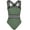 Army Green, variant on Womens One Piece Regular Swimsuits Front Crossover Bathing Suits Hollow Swimwear Monokinis
