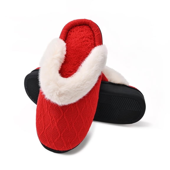 Slippers for Women,Ladies Fashion Winter Insulation Closed Toe Flat Bottom Soft Slippers,Womens Slippers,Red,8.5