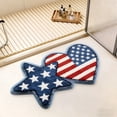 thumbnail image 4 of JZCHUNTOY Independence Day Decorative Doormat 1 Piece, Faux Wool Soft Absorbent Bathroom Rug, Non Slip Stain Resistant Floor Mat, Perfect for Indoor Outdoor Holiday Party Entryway Porch Decor, 4 of 7