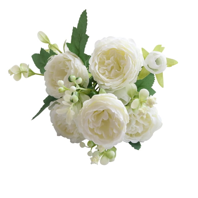 Liquidation! 5 Bouquets de Pivoines Artificielles Roses Décoratives pour Maison Fête Mariage