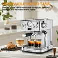 thumbnail image 4 of 20 Bar Espresso Machine with Milk Frother, Dual Shot, ESE Pod, Temperature & Pressure Display, Removable Water Tank for Cappuccino, Latte, & Machiato for Home Barista, 4 of 10