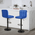 thumbnail image 4 of MoNiBloom Swivel Counter Height Bar Stool Set of 4, Adjustable Modern Barstools Faux Leather, for Kitchen Dinner, Blue, 4 of 10