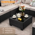 thumbnail image 5 of TerraRelax 7 Pieces Patio Furniture set All-Weather Outdoor Wicker Sectional Conversation Sofa Rattan patio seating sofa with cushion and Glass Table and Ottoman for Porch Poolside,Beige, 5 of 7