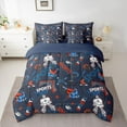 thumbnail image 2 of Castle Fairy Female Men Adults Sports Ice Hockey Twin Bedding Sets 7-Piece,Ball Gamer Bedding Comforter Set Microfiber,Blue Red Breathable Sheet Sets,Microfiber Bedroom Decor,Reversible, 2 of 8