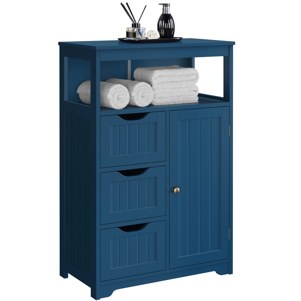 Yaheetech Wooden Bathroom Floor Cabinet Storage Organizer W/ Drawers ...
