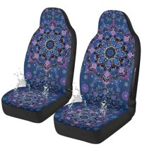 Binienty Boho Mandala Flower Front Auto Seat Covers Easy to Install High Back Car Seat Cover Full Set Waterproof Non-Slip Vehicle Seats Covers for Cars SUV Truck Van, Airbag Compatible