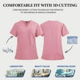 thumbnail image 5 of Scrubs for Women Set - Stretch Top & Cargo Pants with Multi Pocket for Nurse Pink XXL, 5 of 7