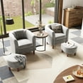 thumbnail image 3 of LINSY HOME Velvet Accent Chair with Ottoman for Living Room, Light Grey, 3 of 8