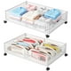 thumbnail image 1 of Almacenamiento debajo de la cama con ruedas, contenedores de almacenamiento plegables de malla metálica debajo de la cama, organizador de cajones de ropa de montaje sin herramientas, paquete de 2, 1 of 5