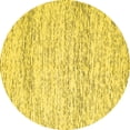 thumbnail image 1 of Ahgly Company Machine Washable Indoor Round Solid Yellow Modern Area Rugs, 5' Round, 1 of 4