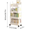thumbnail image 4 of LAICAIW Storage Rack On Wheels, Rolling Storage Trolley, 3/4 Tier Kitchen Storage Utility Cart, Cart On Wheels, Rolling Storage Cart, Mobile Rolling Trolley On Wheels, Multifunctional Storage Organi, 4 of 7