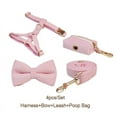 thumbnail image 1 of Pink Corduroy Dog Collar And Leash Set With Custom Engraved Nameplate, 1 of 17