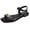 Black, variant on Berness Women’s Ankle Strap Sandals – Gold Hardware Accent, Square Open Toe, Cushioned Footbed, Lightweight Flat Sandals TRISTAN Black 10