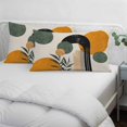 thumbnail image 4 of Boho Middle Century Standard Size Pillow Cover,Pillowcase Protectors with Zipper,Breathable Decorative Throw Pillow Case Cover,Abstract Orange Geometric Leaves Pillow Shams for Couch Sofa 20x26Inch, 4 of 8